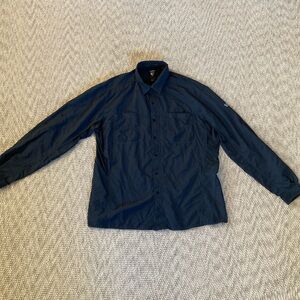 Kuhl Shirt Men's Navy Blue Invoke Nylon Roll Tab Long Sleeve Outdoors Size XXL